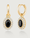 Onyx Halo Earrings