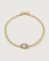 product shot of the gold emerald-cut beaded bracelet by Camóre