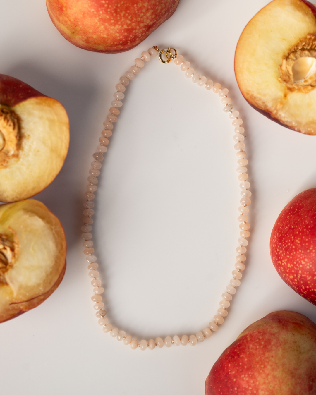 Dewdrop Necklace in White Peach