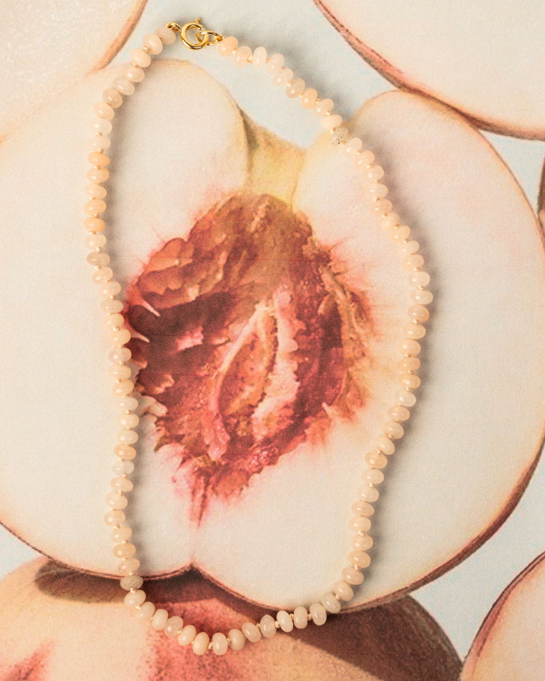Dewdrop Necklace in White Peach