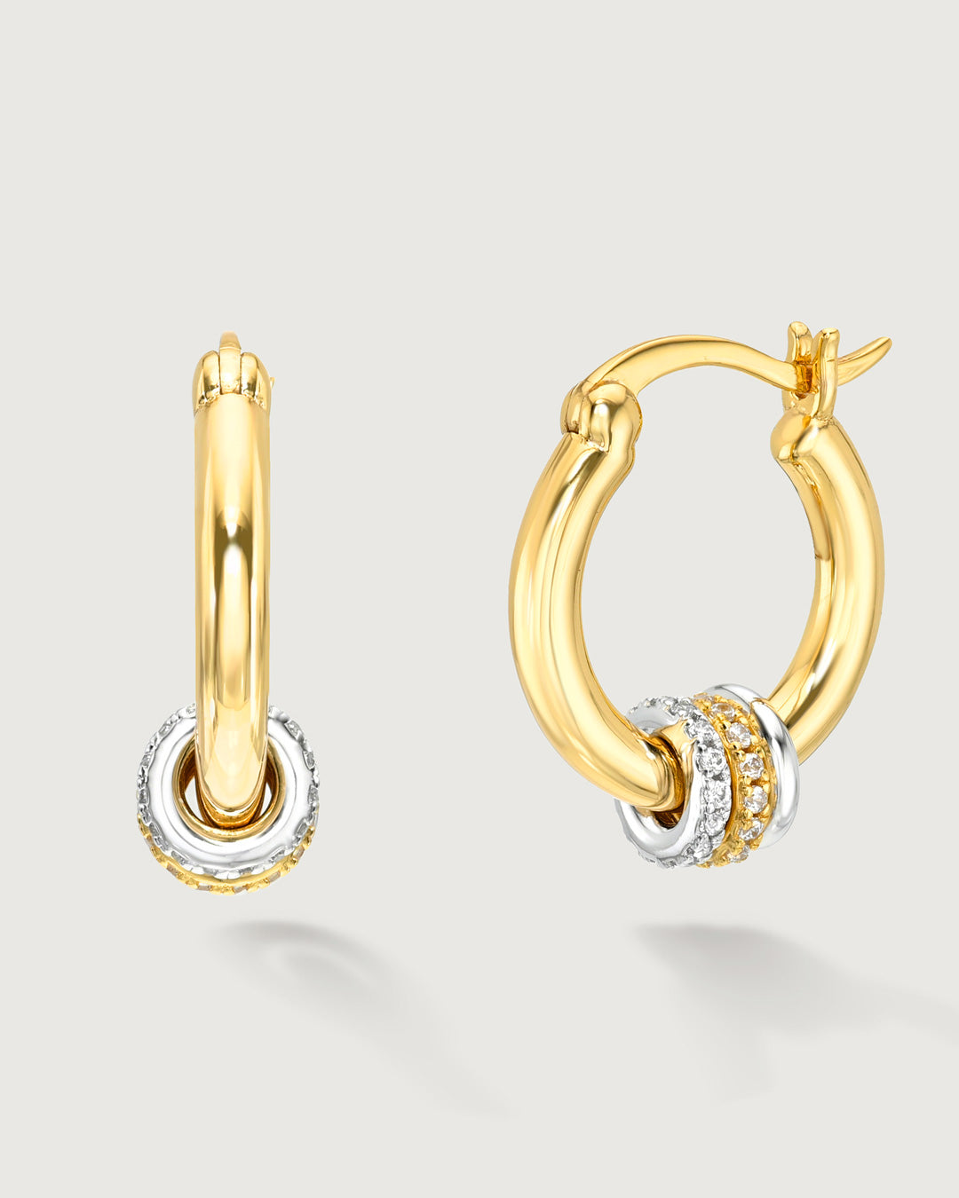 product photo of the mini mixed metal hoop earrings by Camóre