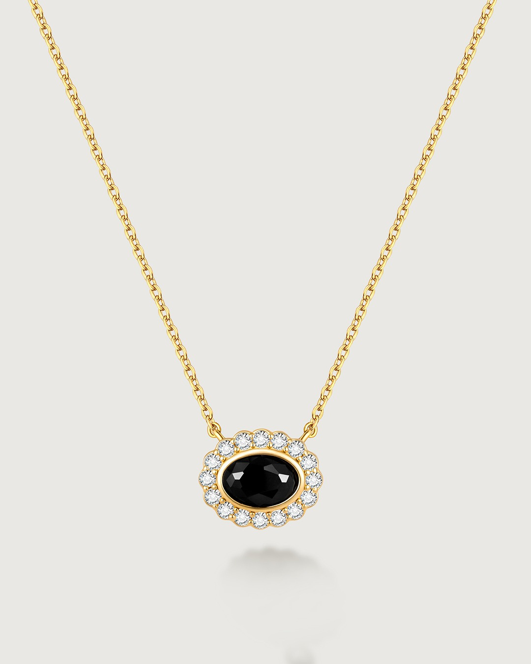 Onyx Halo Necklace