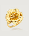 Gold rose shaped cocktail ring by Camóre