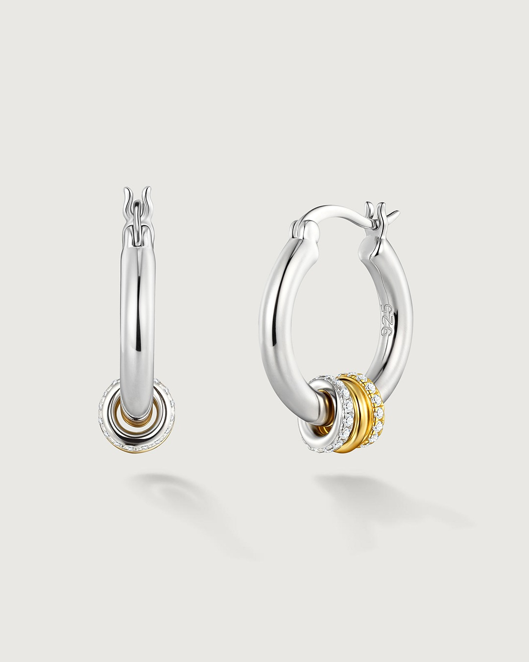 Joint Earrings in Silver